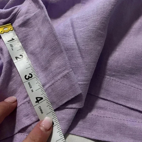 J Crew Linen Shorts Lavender Purple Drawstring NWT Pockets Women’s Size XXL - Picture 8 of 8